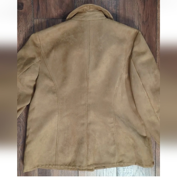 Evan-Picone Woman Camel Faux Suede Snap Down Jacket w/ Lining & Pockets Size 1X. - Picture 14 of 16
